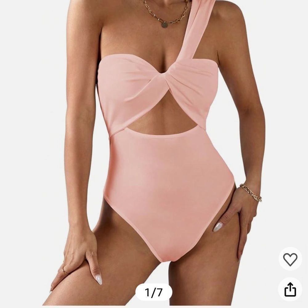 Elegant Pink One-Shoulder Women Top/bodysuit - Picture 2 of 10